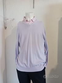 Maglione Sisley - lilla scollo a V - made in Italy