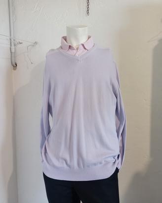 Maglione Sisley - lilla scollo a V - made in Italy