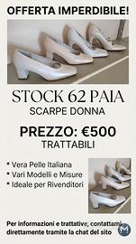 Stock 62 paia scarpe donna Vera Pelle dal 36 al 41
