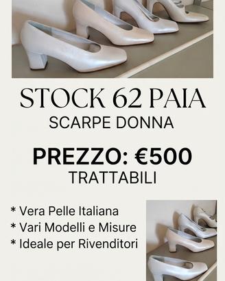 Stock 62 paia scarpe donna Vera Pelle dal 36 al 41