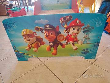 Lettino  Paw Patrol  in legno con doghe + mater