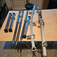 Rack pearl curvo 2 lati con 8 clamp