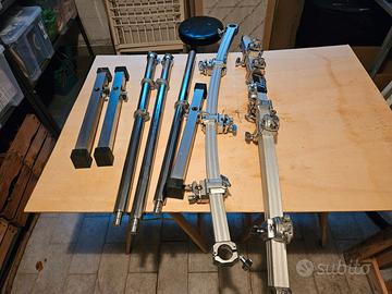 Rack pearl curvo 2 lati con 8 clamp