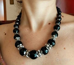 Collana e Bracciale in Onice e Argento