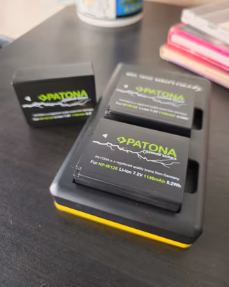 Fujifilm 2 batteria e caricabatterie patona