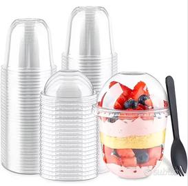 Set 250 Bicchieri Plastica PET 360ml con Coperchi 
