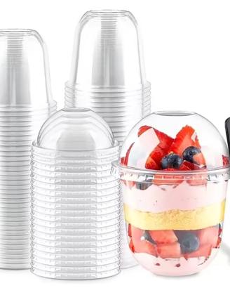 Set 250 Bicchieri Plastica PET 360ml con Coperchi 