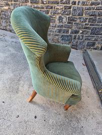 Poltrona velluto verde