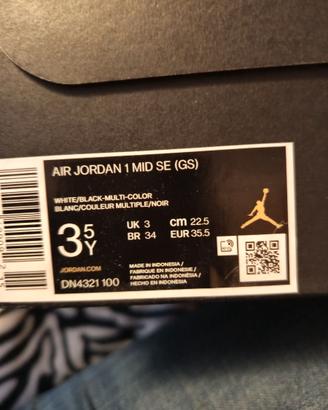 AIR JORDAN 1 MID BIANCO PERLATO/NERO