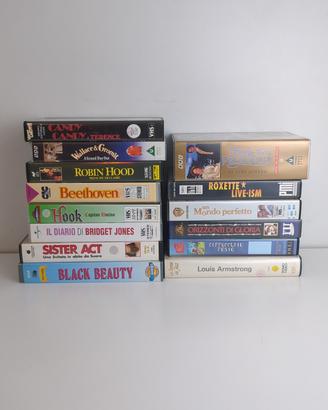 Lotto 14 VHS vintage film e cartoni animati
