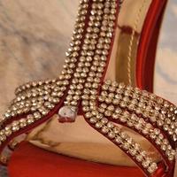 Sandali gioiello raso rosso nr. 36,5/37