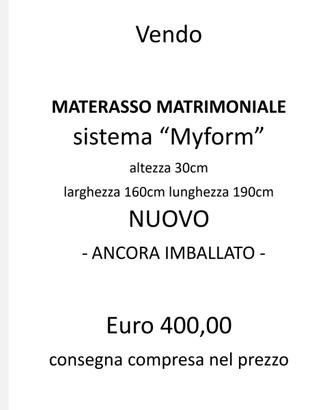 Materasso matrimoniale in memory foam