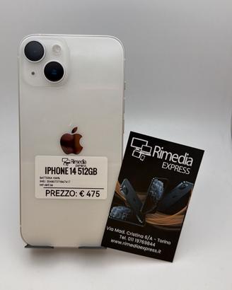 iPhone 14 512GB bianco usato garanzia 