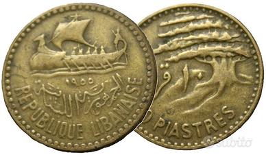 MONETA LIBANESE LIBANO 10 PIASTRES 1955 COD R23