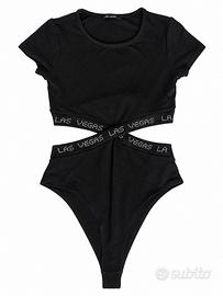 Body Tally Weijl nero cut-out strass XS