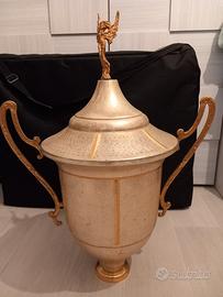 Coppa Urna Vaso vintage Ottone E Alluminio  H 78