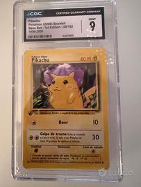 Pikachu 58/102 Set Base 1a Ed spagnolo CGC 9 MINT