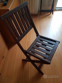 Set 4 sedie di legno pieghevoli