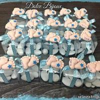 Bomboniera nascita battesimo piedini neonato