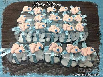 Bomboniera nascita battesimo piedini neonato