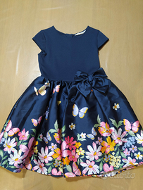 Vestito H&M 8/10 anni blu con farfalle e fiori