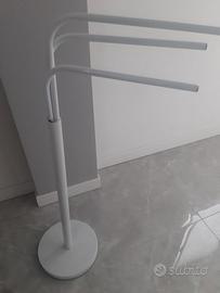 Portasciugamani Piantana Da Terra In Acciaio Bianc