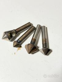 Lotto 4 svasatori conici gambo cilindrico trapano
