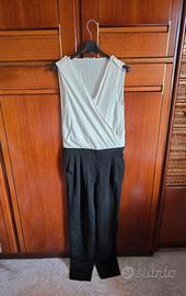 Tuta elegante bianco nero Mango M