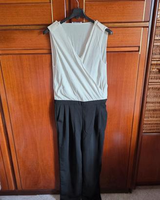 Tuta elegante bianco nero Mango M
