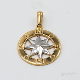 Ciondolo oro giallo bianco 18kt E.2700