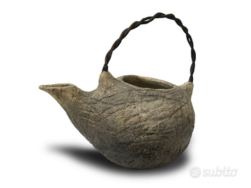 Brocca decorativa stoneware vintage Wabi Sabi