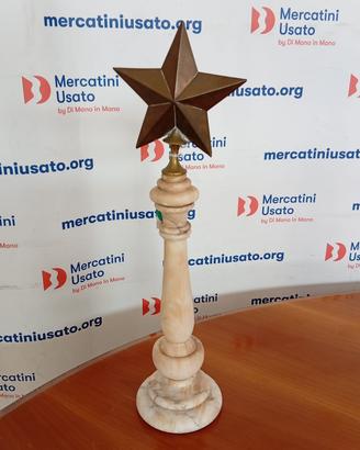 Stella In Bronzo Su Piedistallo In Alabastro