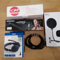 kit Home Recording Microfono, asta, cuffie etc