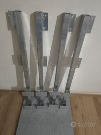 supporti in ferro tubolare da 4 cm.zinghato 