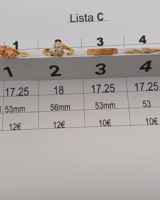 Anelli placcati oro giallo oro rosso (lista C)