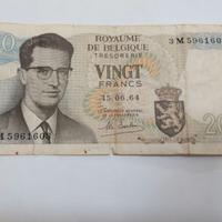 Banconota Belgio 20 Franchi