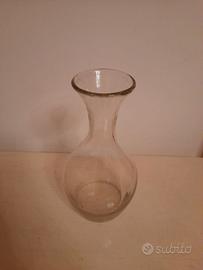 Caraffa Decanter in vetro trasparente vino e fiori