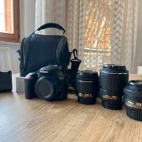 Nikon D3500 con 3 obiettivi e borsa come nuovi