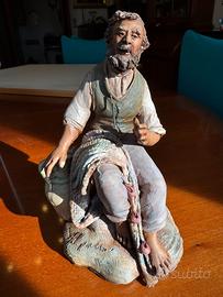 Pescatore in terracotta dipinta a mano - M. Galesi