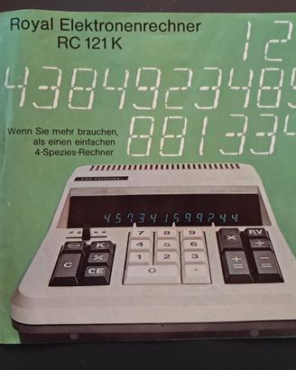 Opuscolo pubblicitario calcolatrice Royal RC 121K