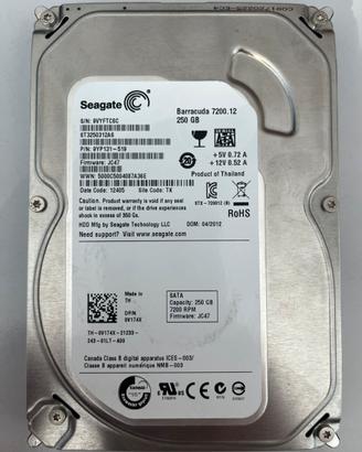 Hard Disk HDD Seagate 250Gb sata 3,5"