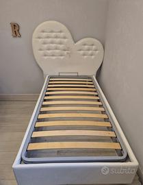 Letto singolo cuore ecopelle
