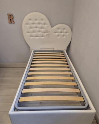 Letto singolo cuore ecopelle