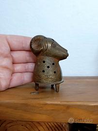 Antico Ariete Caprone bronzo incenso collezione 