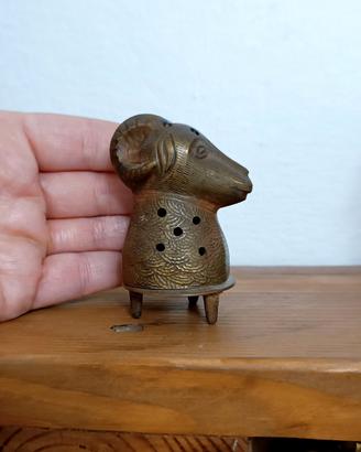 Antico Ariete Caprone bronzo incenso collezione 