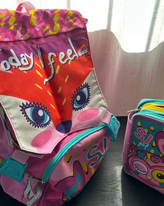 Zaino scuola + astuccio 3 scomparti