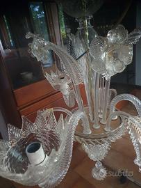 3 luci Murano cristallo e foglia d'oro