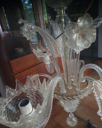 3 luci Murano cristallo e foglia d'oro