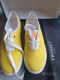 scarpe sneakers donna twinset tg 39 gialle