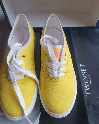 scarpe sneakers donna twinset tg 39 gialle